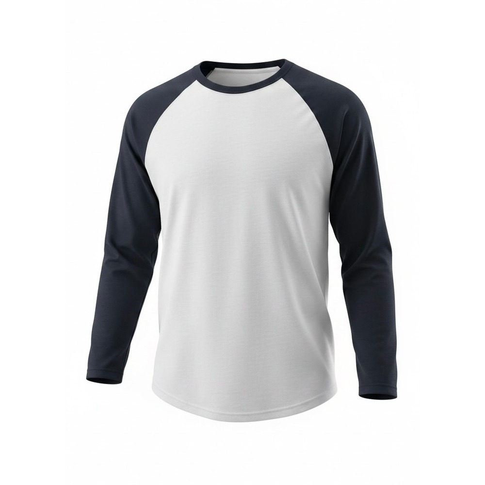 NWT George Baseball T-Shirt Raglan Men S Moisture Wicking White Blue 3/4 Sleeve